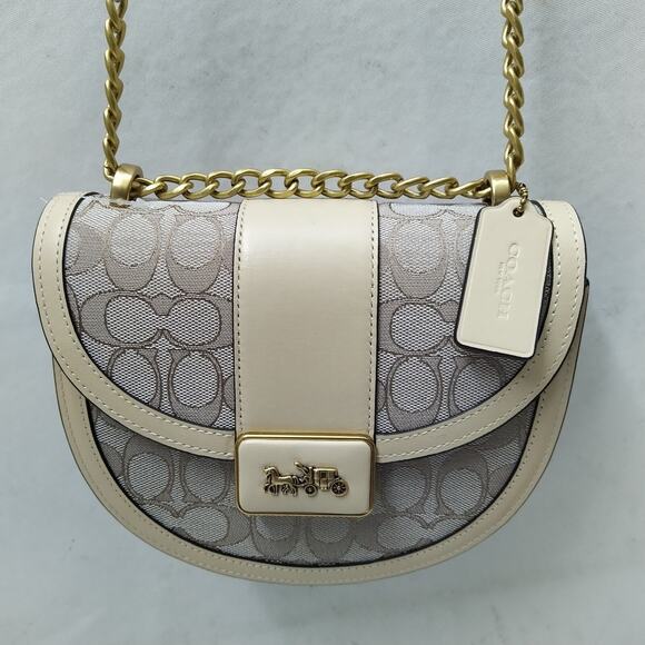 Coach Alie Signature Jacquard Ivory Chain Strap Crossbody Bag - NWT $550 - Picture 16 of 16